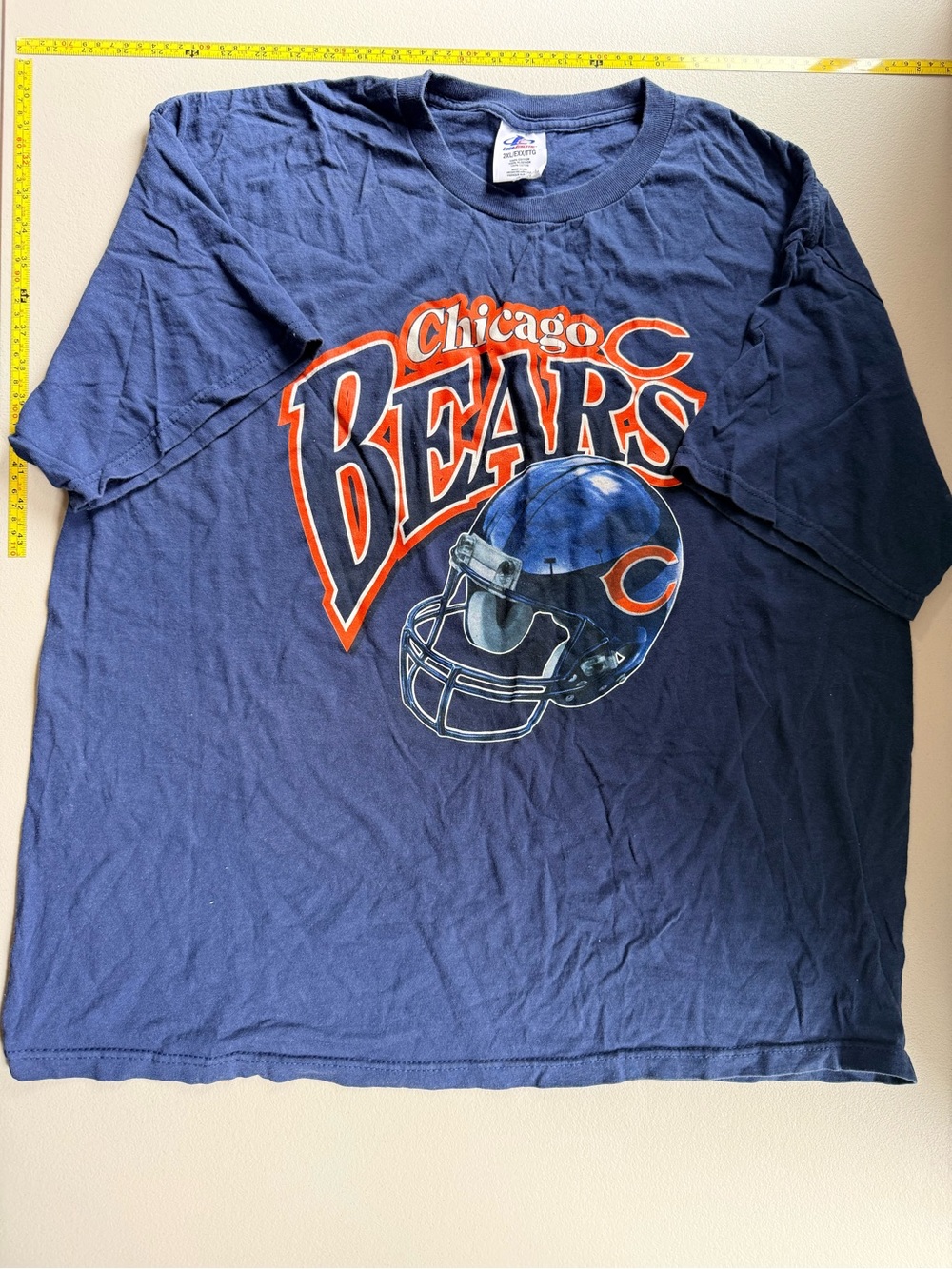 Logo Athletic Chicago Bears Navy Blue & Orange Graphic Tee